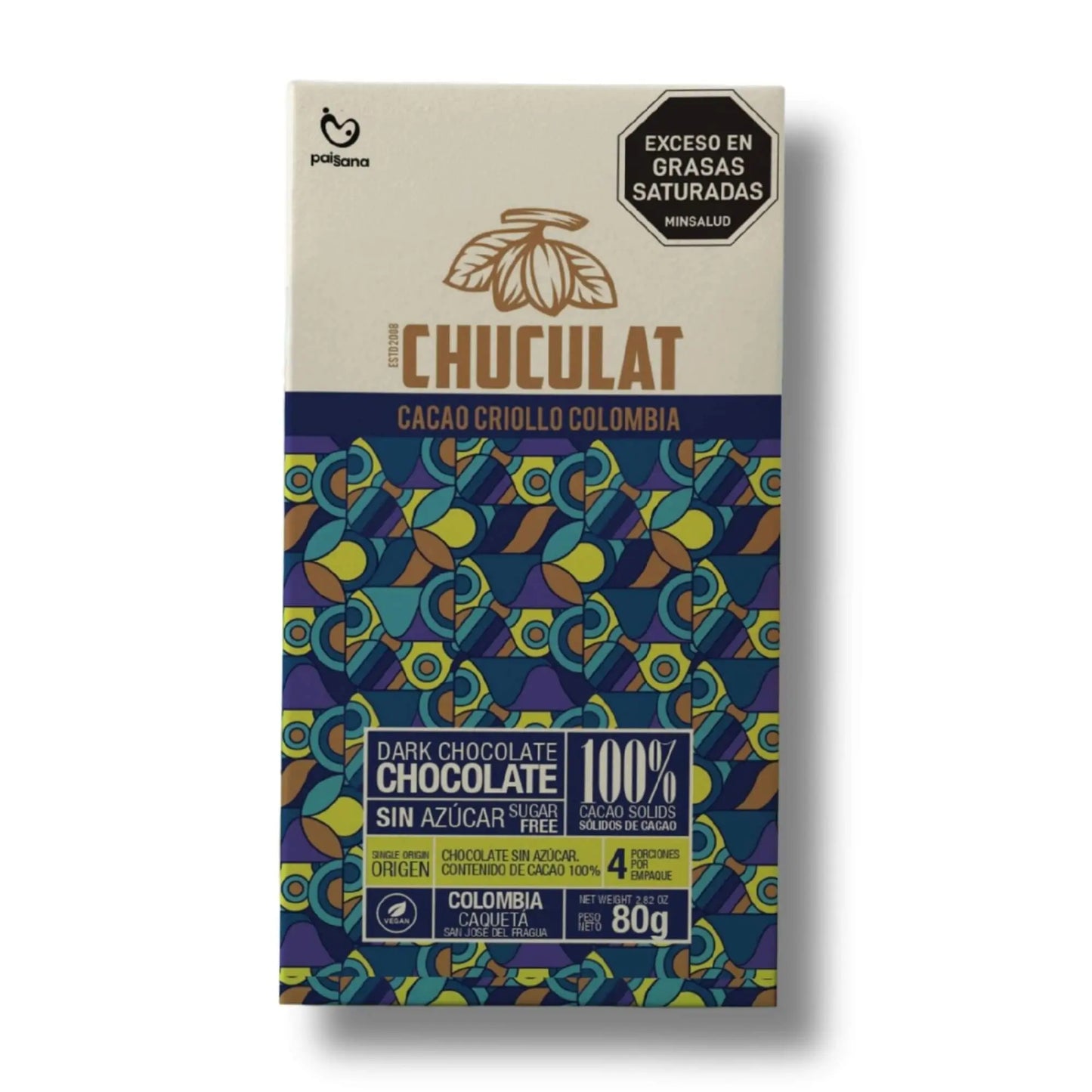CHUCULAT 100% Cacao Caquetá Bar (80g)